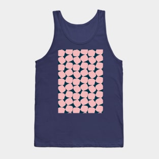 Bold Geometric Pattern 2 in Navy Blue and Pink Tank Top